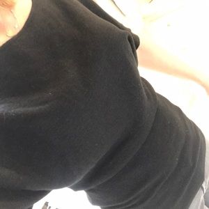 Michael Stars black t-shirt stretch gathered waist